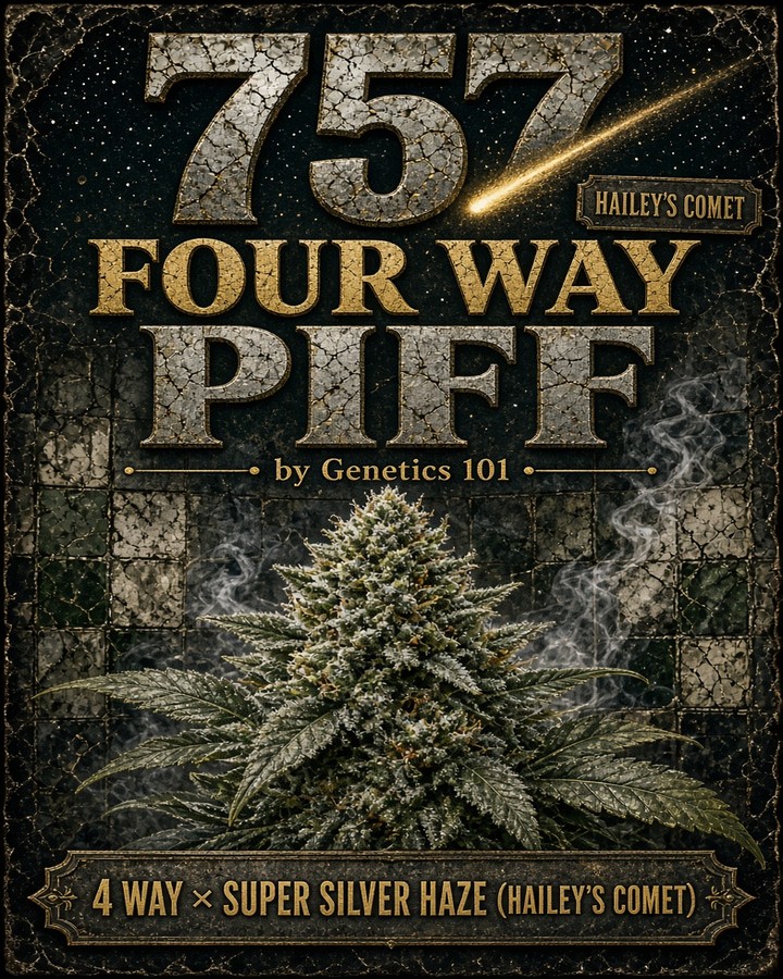 757 Four Way Piff cover art by Genetics 101, 4-Way crossed with Hailey's Comet