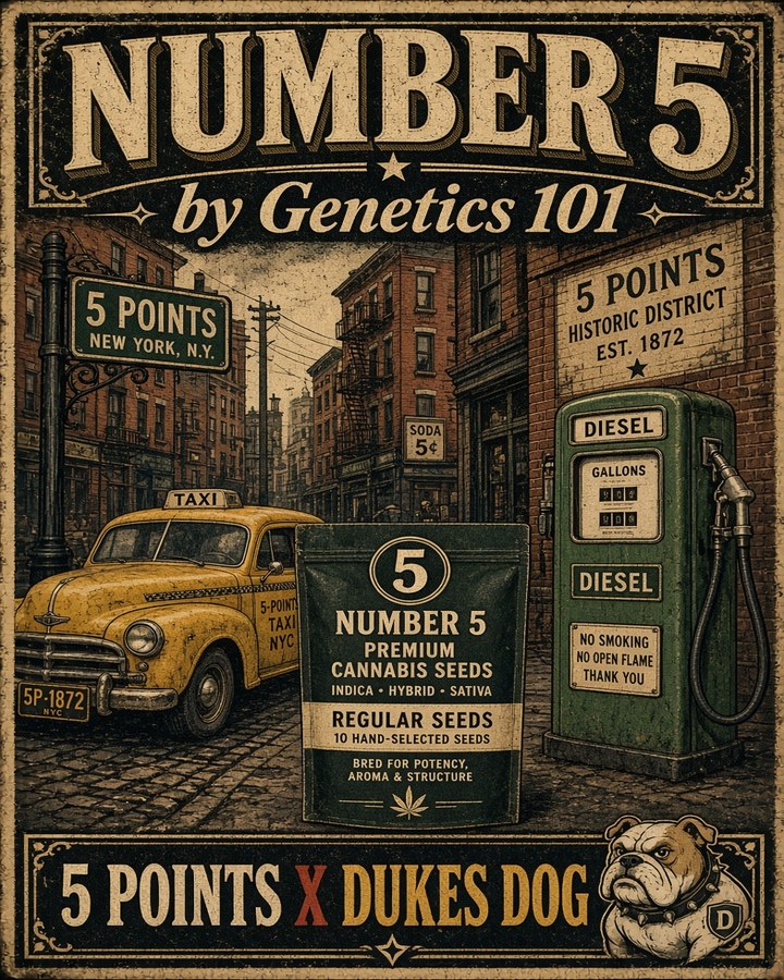 Number 5 cover art by Genetics 101, 5 Points crossed with Duke's Dog